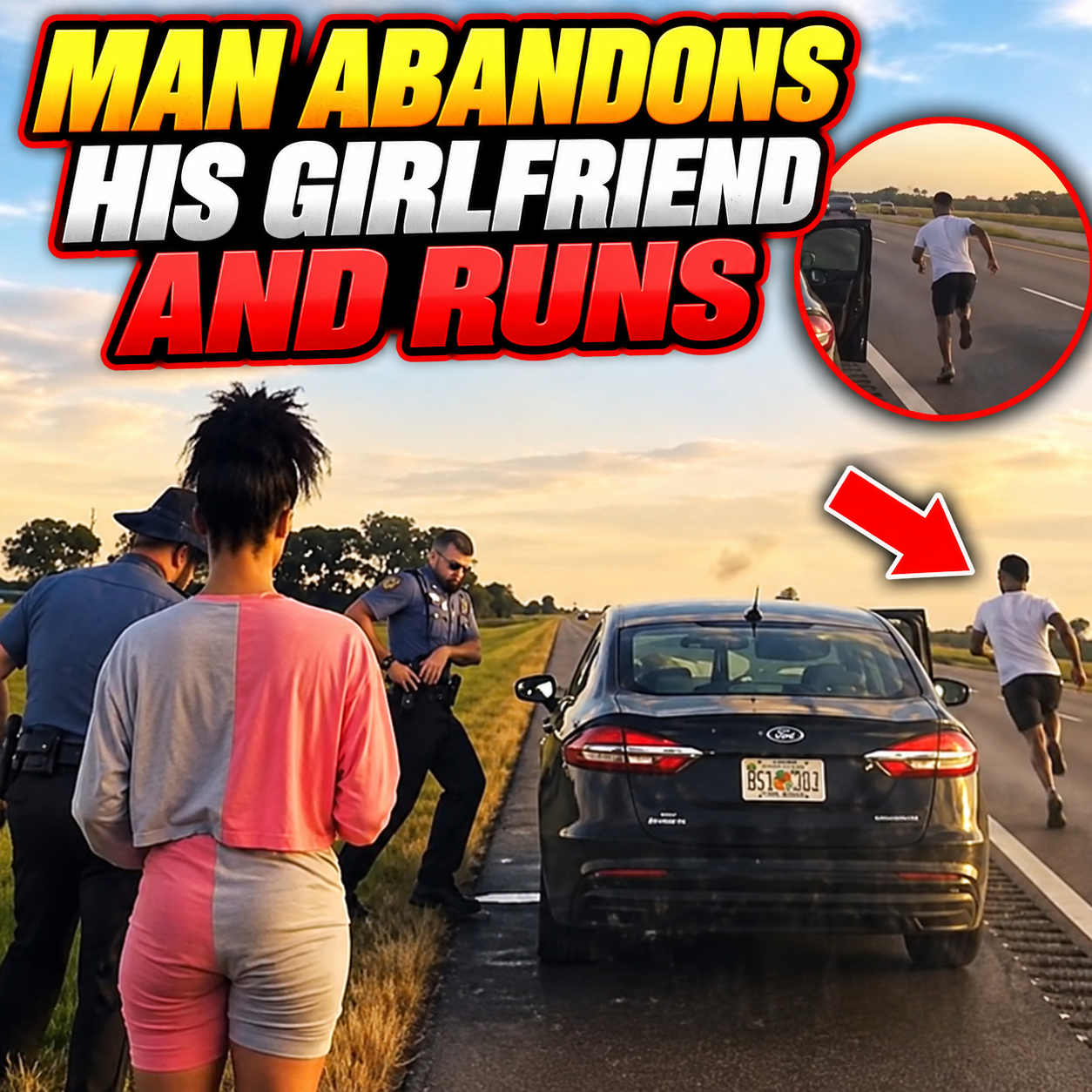 Man Abandons His Girlfriend and Runs