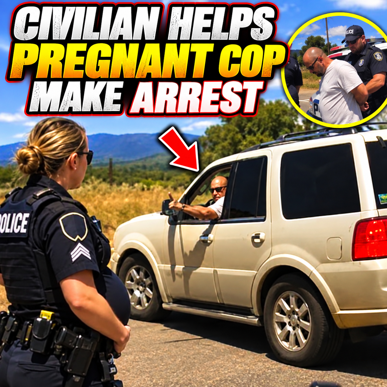 Civilian Helps PREGNANT COP Make ARREST