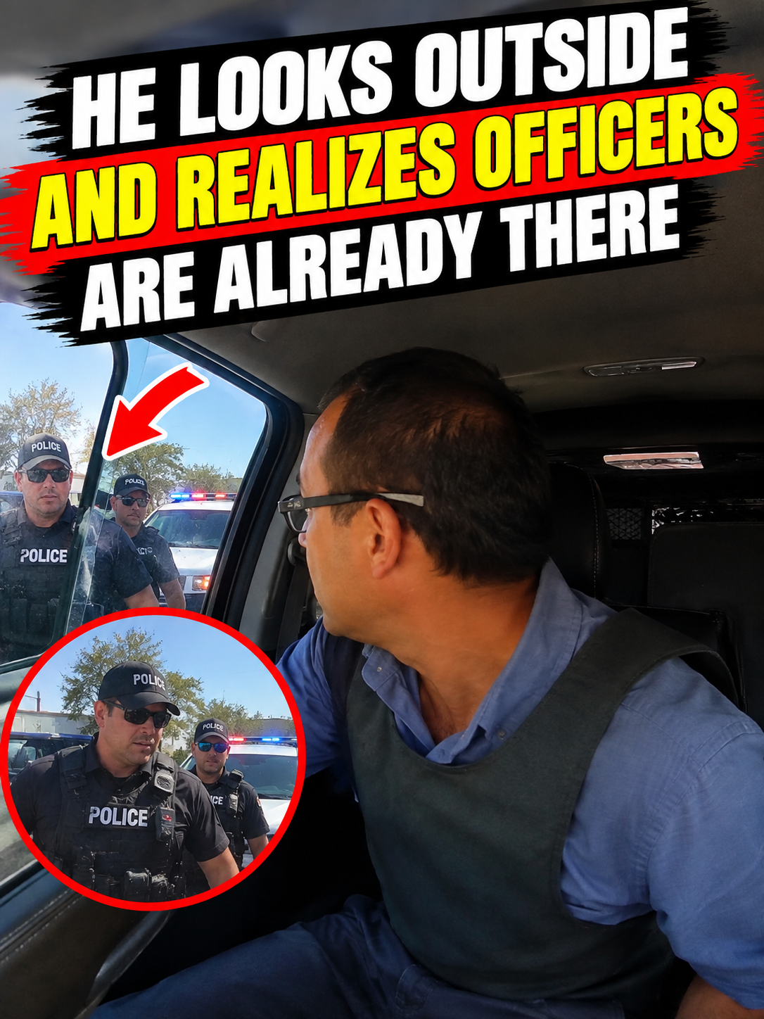 He Looks Outside and Realizes Officers Are Already There