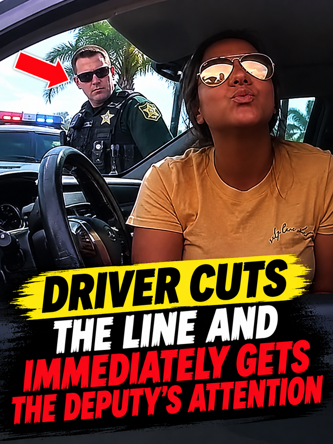 Driver Cuts the Line and Immediately Gets the Deputy’s Attention