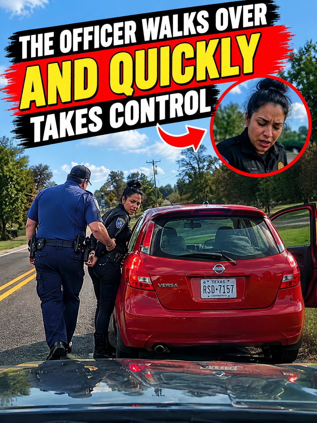 The Officer Walks Over and Quickly Takes Control
