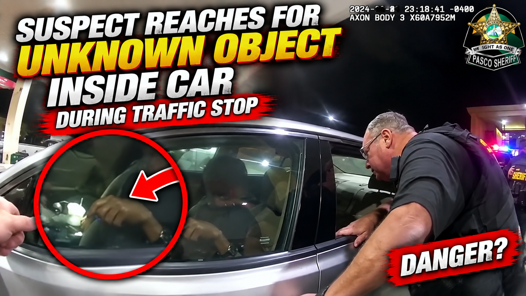 Suspect Reaches For Unknown Object Inside Car During Traffic Stop