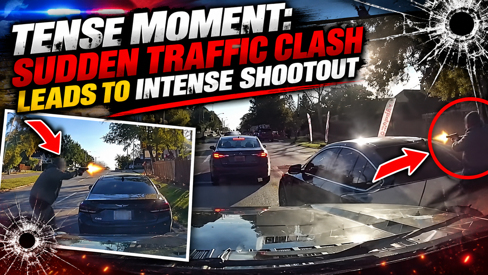 Tense Moment: Sudden Traffic Clash Leads to Intense Shootout