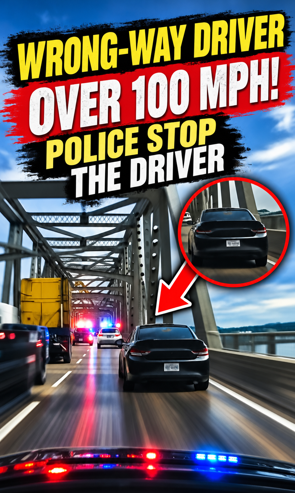 Dashcam Captures Police Stopping Wrong-Way Driver Traveling Over 100 MPH