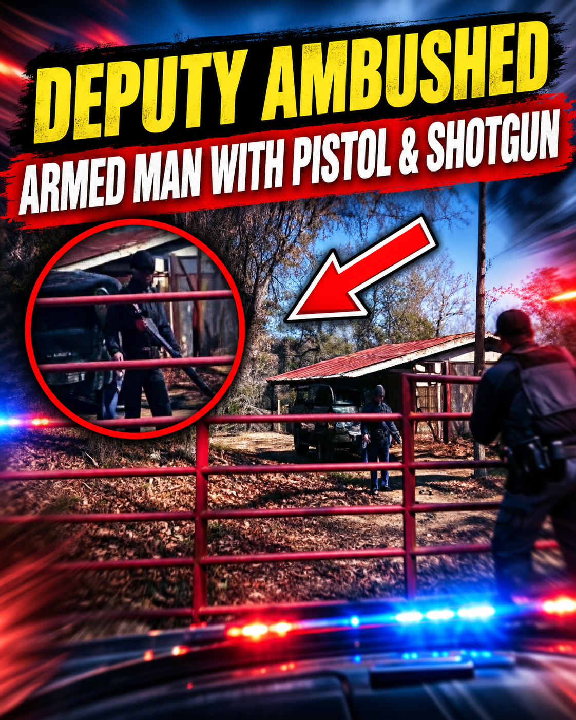 Deputy Ambushed by Armed Man With a Pistol and Shotgun