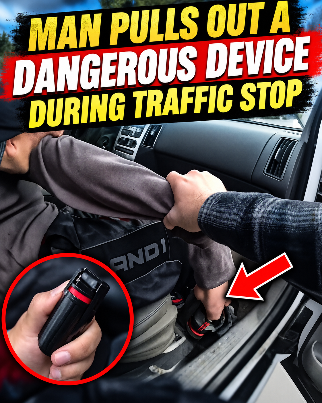Man Pulls Out a Dangerous Device During Traffic Stop