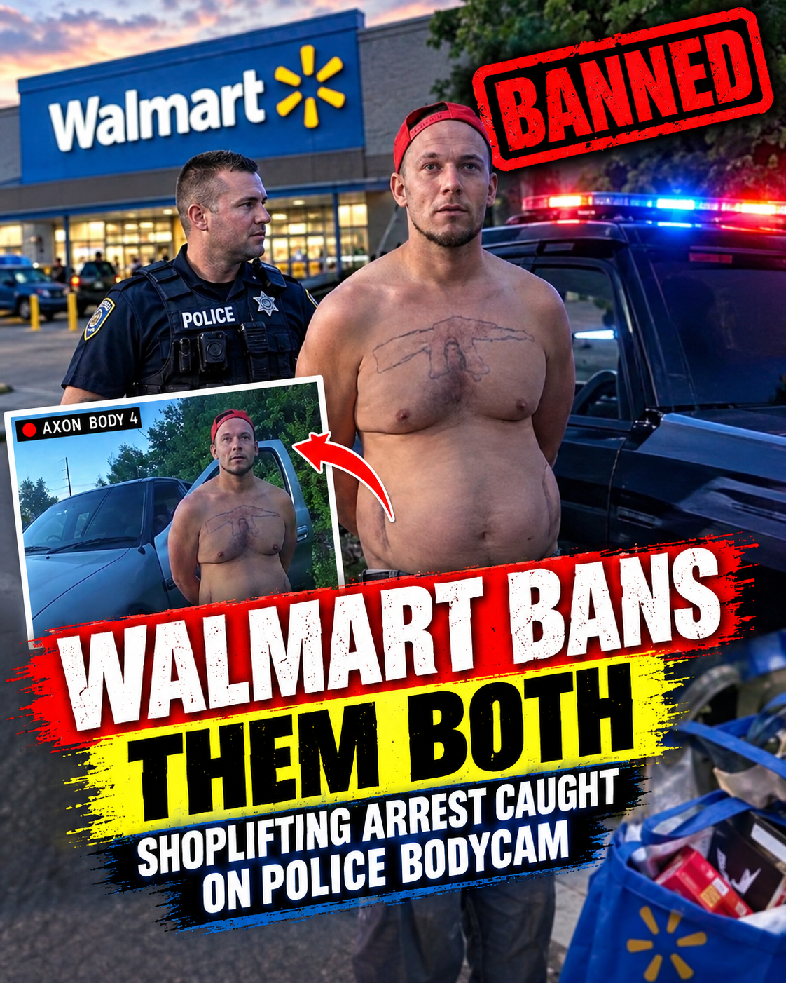 Walmart Bans Them BOTH - Shoplifting Arrest Caught on Police Bodycam2