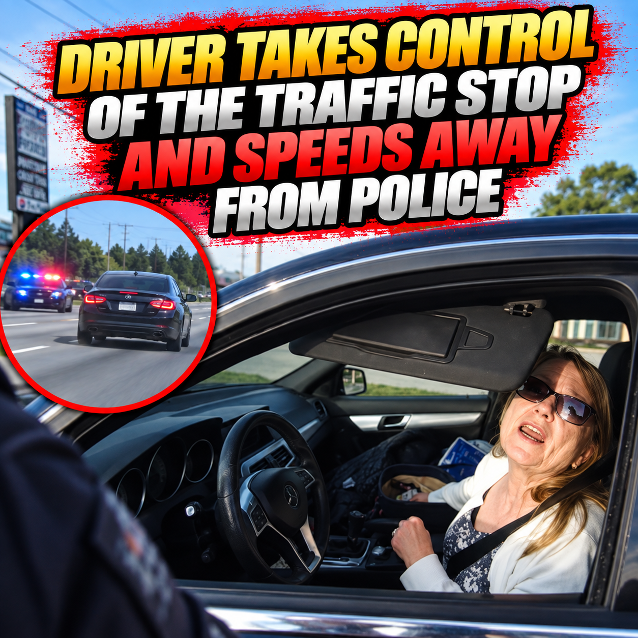 Driver Takes Control of the Traffic Stop and Speeds Away From Police