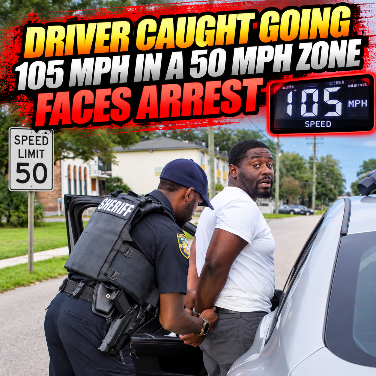 Driver Caught Going 105 MPH in a 50 MPH Zone Faces Arrest