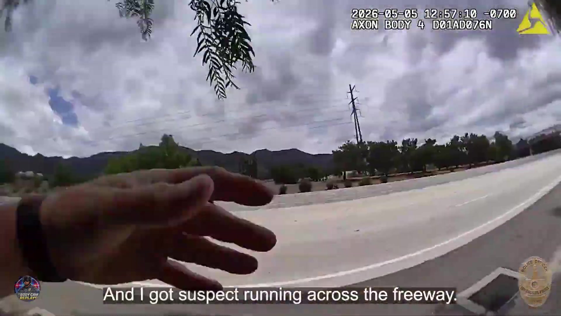 Real frame from the supplied LAPD body-camera video