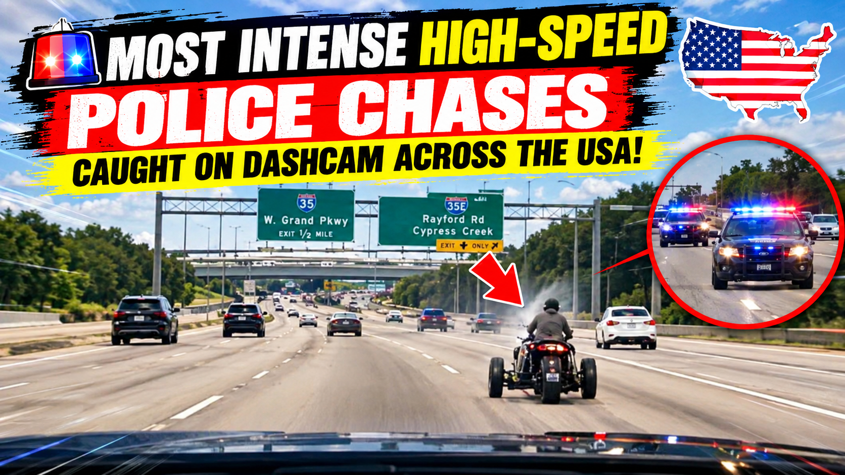 🚔  Most Intense High-Speed Police Chases Caught on Dashcam Across the USA!