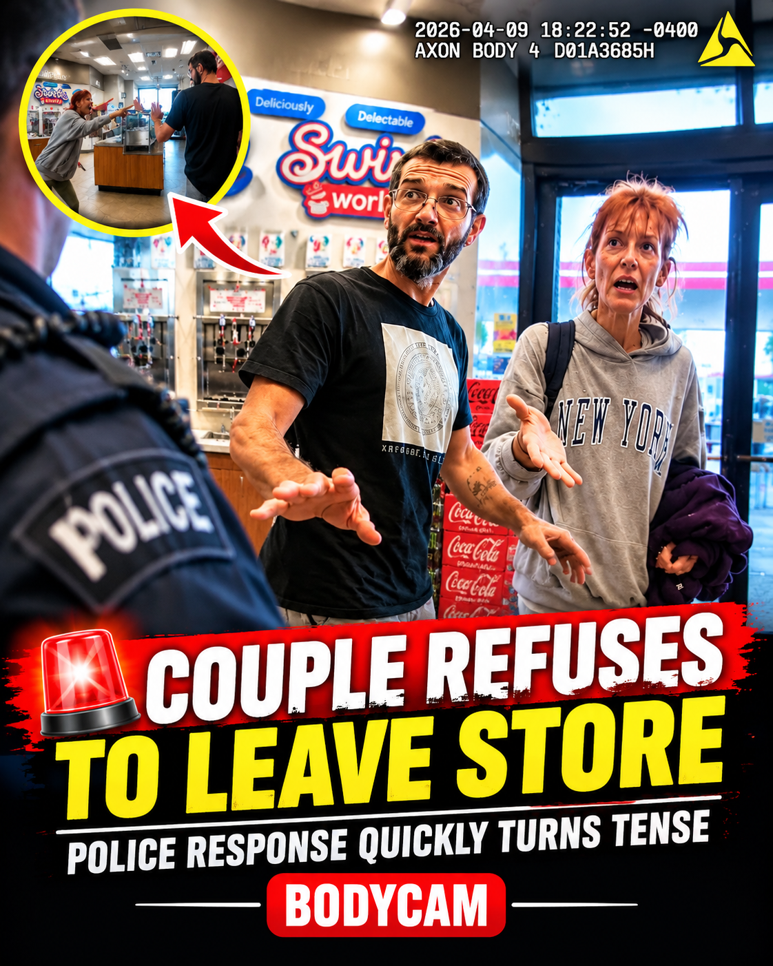 🚨 Couple Refuses to Leave Store — Police Response Quickly Turns Tense | Bodycam