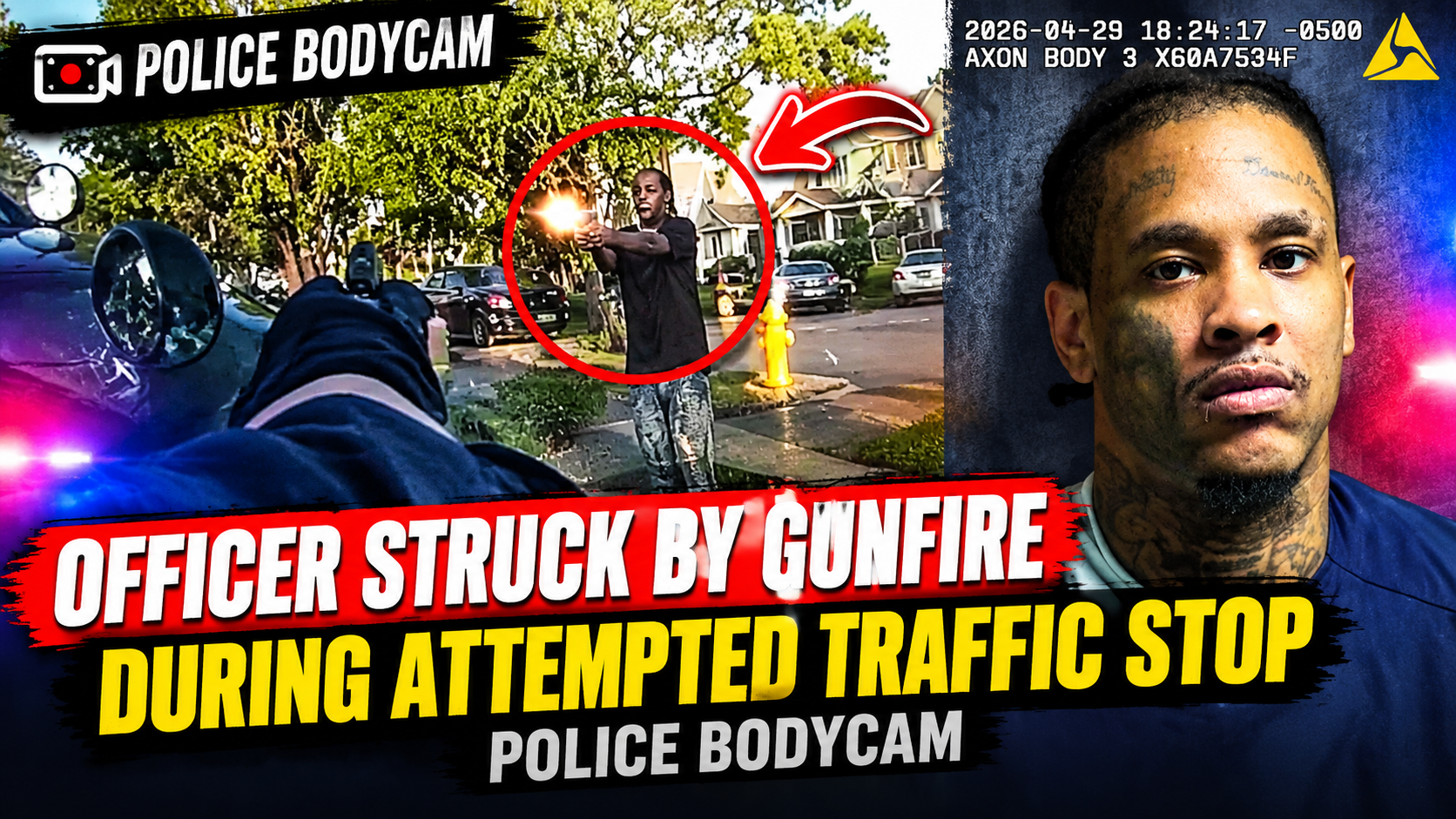 🚔 Officer Struck by Gunfire During Attempted Traffic Stop | Police Bodycam