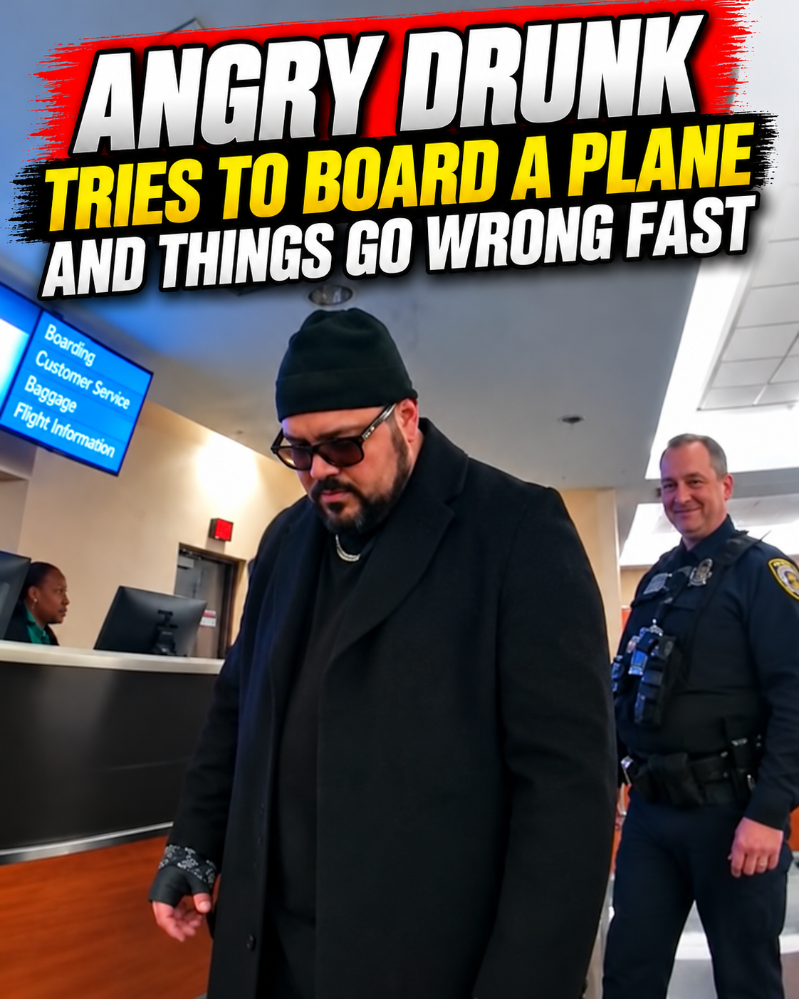 Angry Drunk Tries to Board a Plane and Things Go Wrong Fast