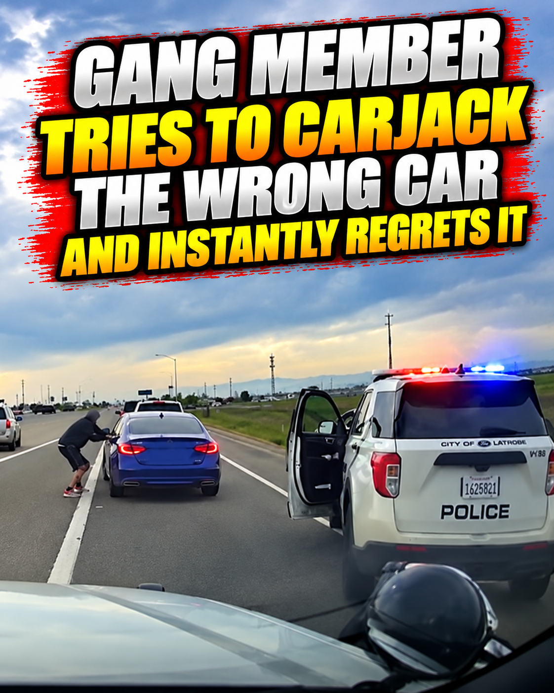 Gang Member Tries to Carjack the Wrong Car and Instantly Regrets It