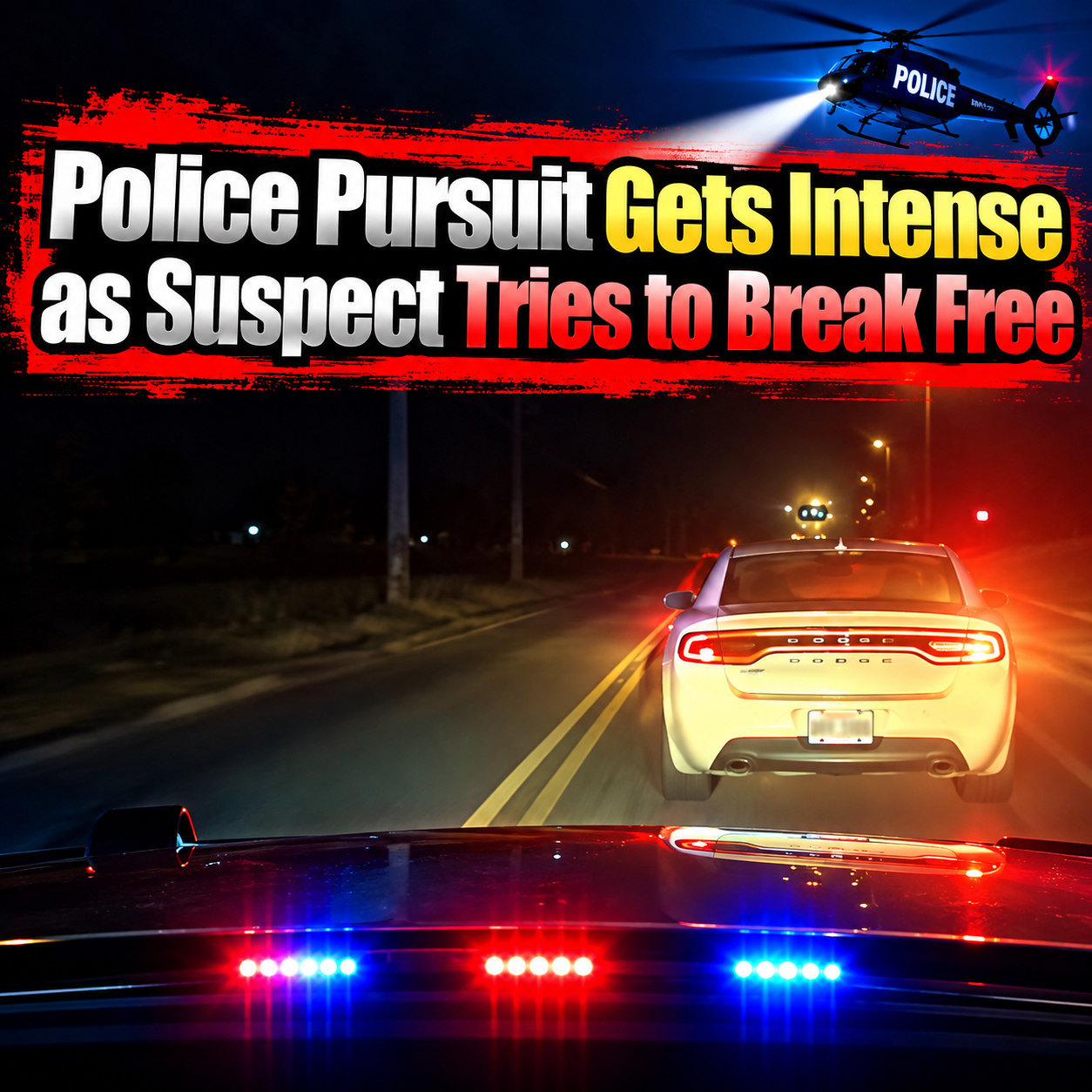 Police Pursuit Gets Intense as Suspect Tries to Break Free