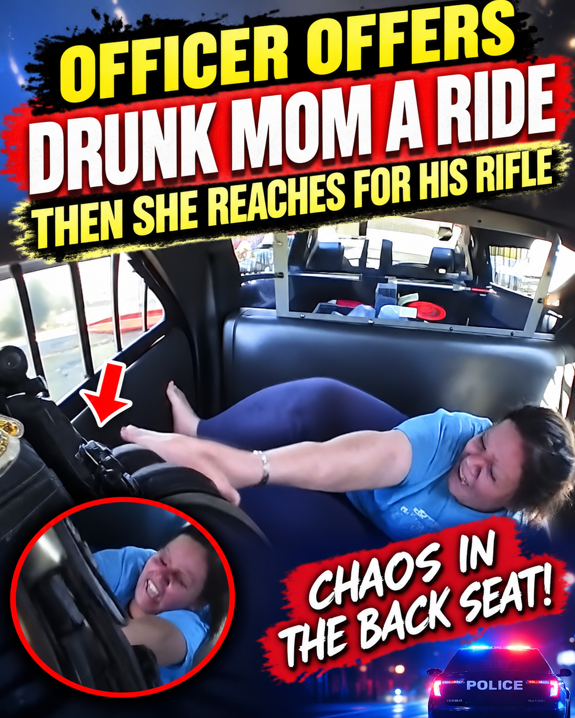 Officer Offers Drunk Mom a Ride — Then She Reaches for His Rifle