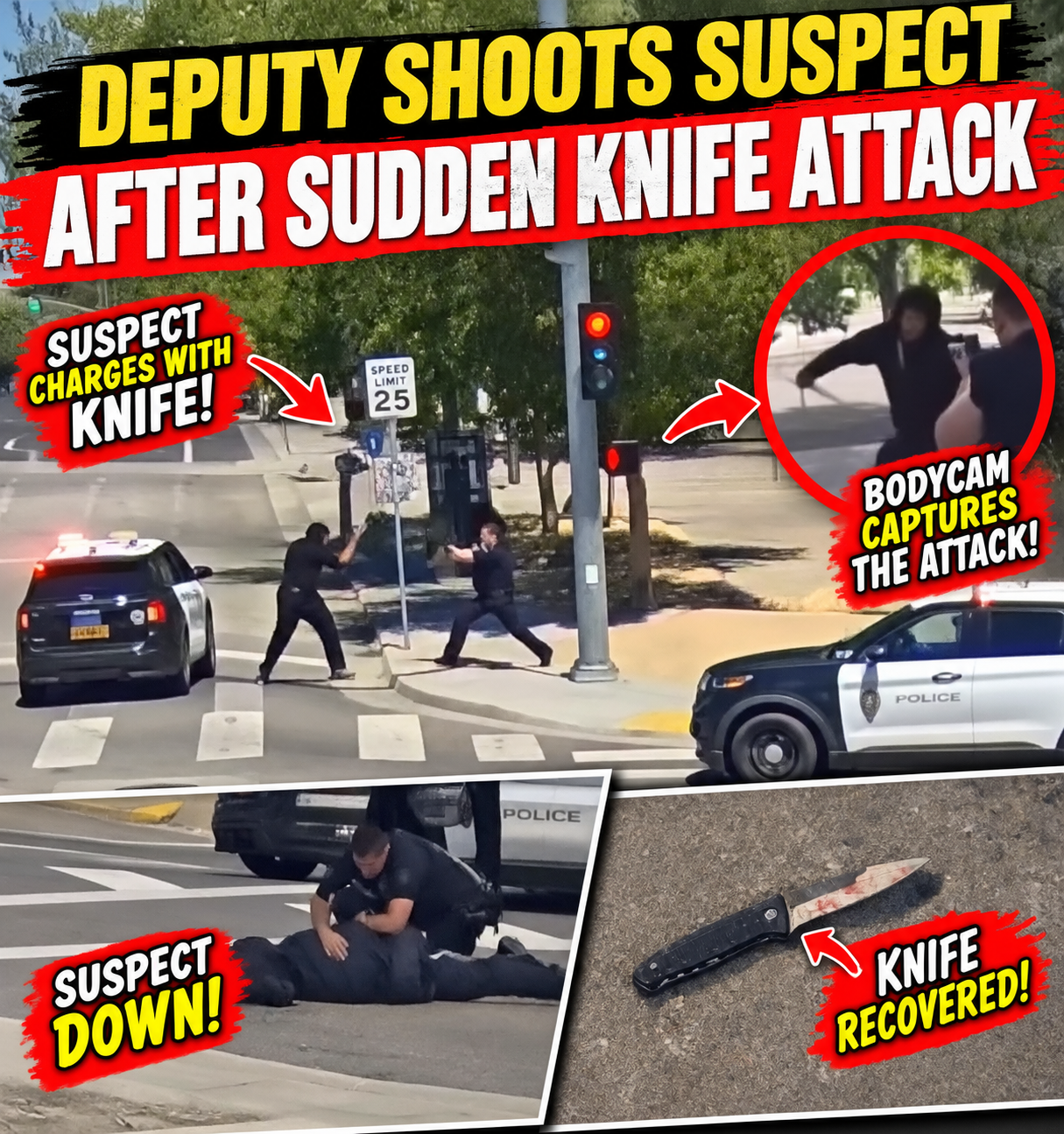 Deputy Shoots Suspect After Sudden Knife Attack
