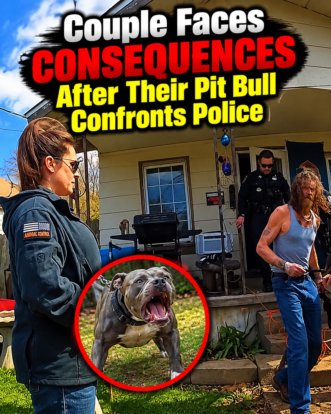 Irresponsible Couple Suffers Consequences After Pitbull Attacks Cops2