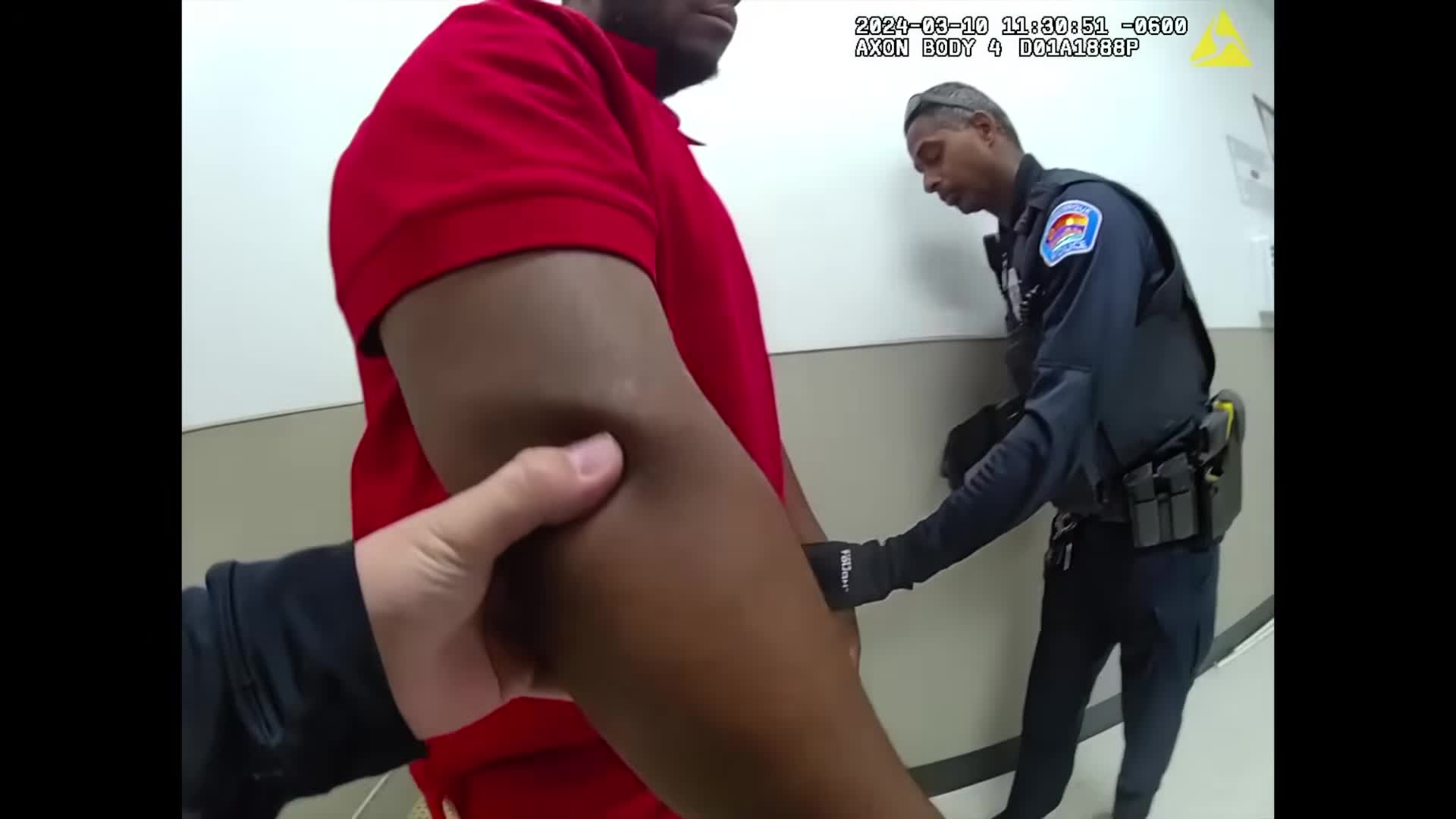 Horizontal frame from the supplied Albuquerque Police body-camera footage