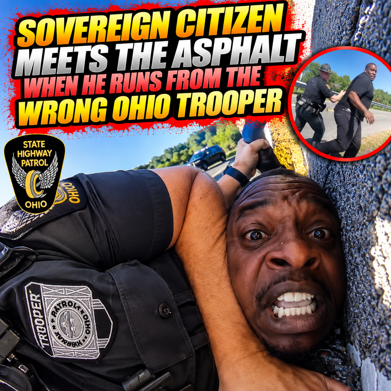 Sovereign Citizen Meets The Ashaphlt When He Runs From The WRONG Ohio Trooper