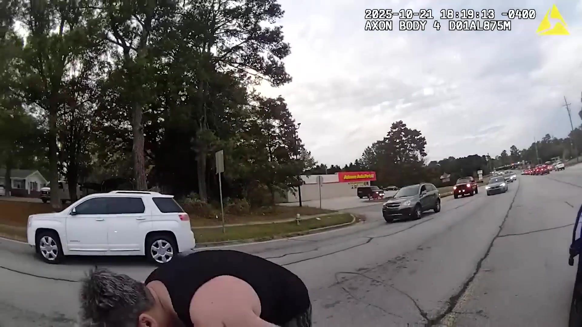 Frame from the supplied Cobb County police body-camera footage