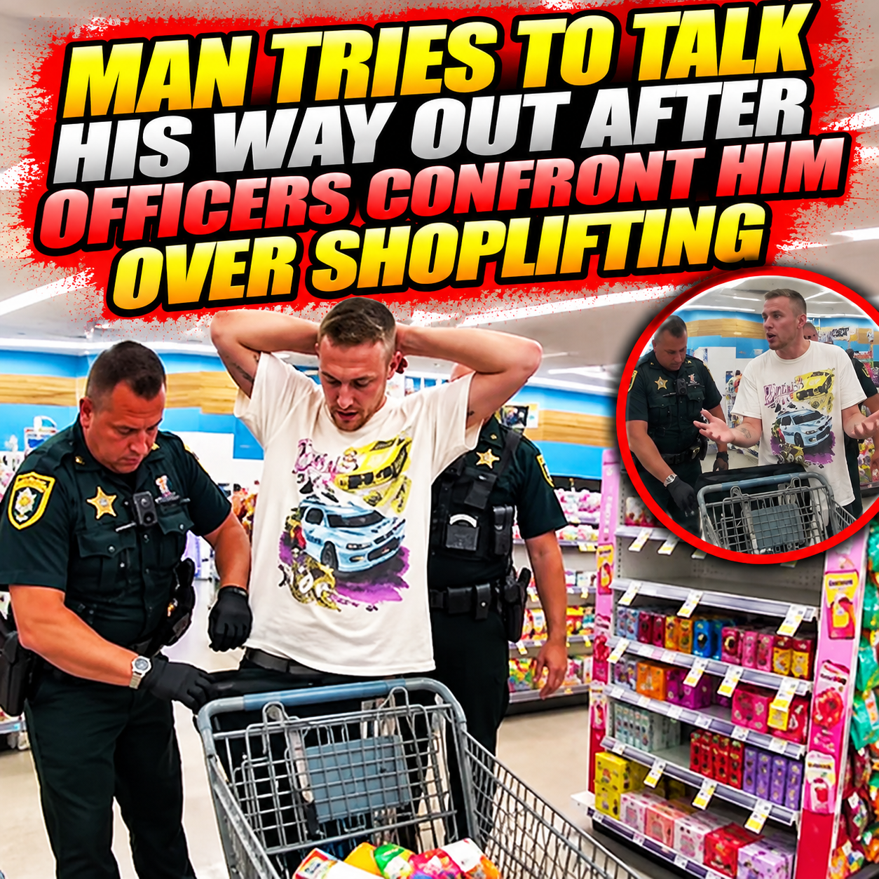 Man Tries to Talk His Way Out After Officers Confront Him Over Shoplifting