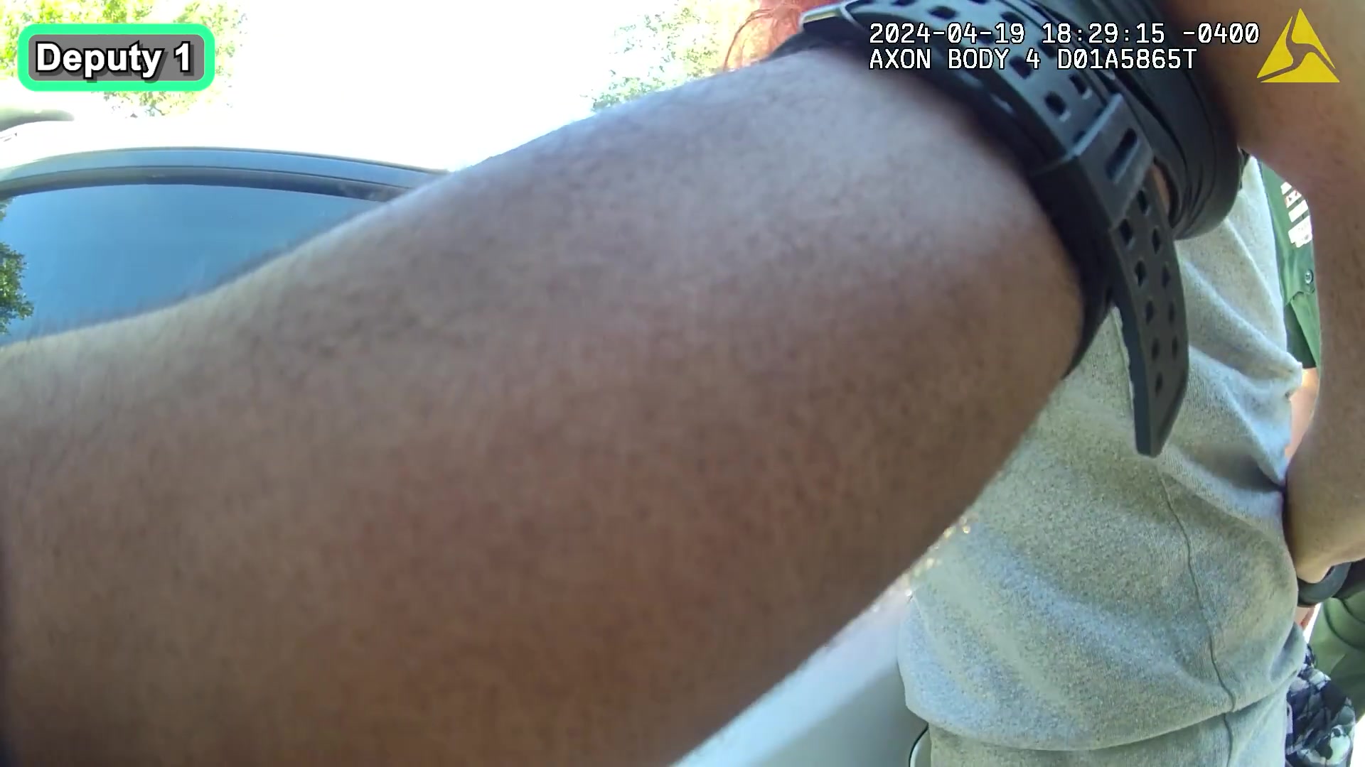 Real horizontal frame from the supplied Flagler County body-camera footage