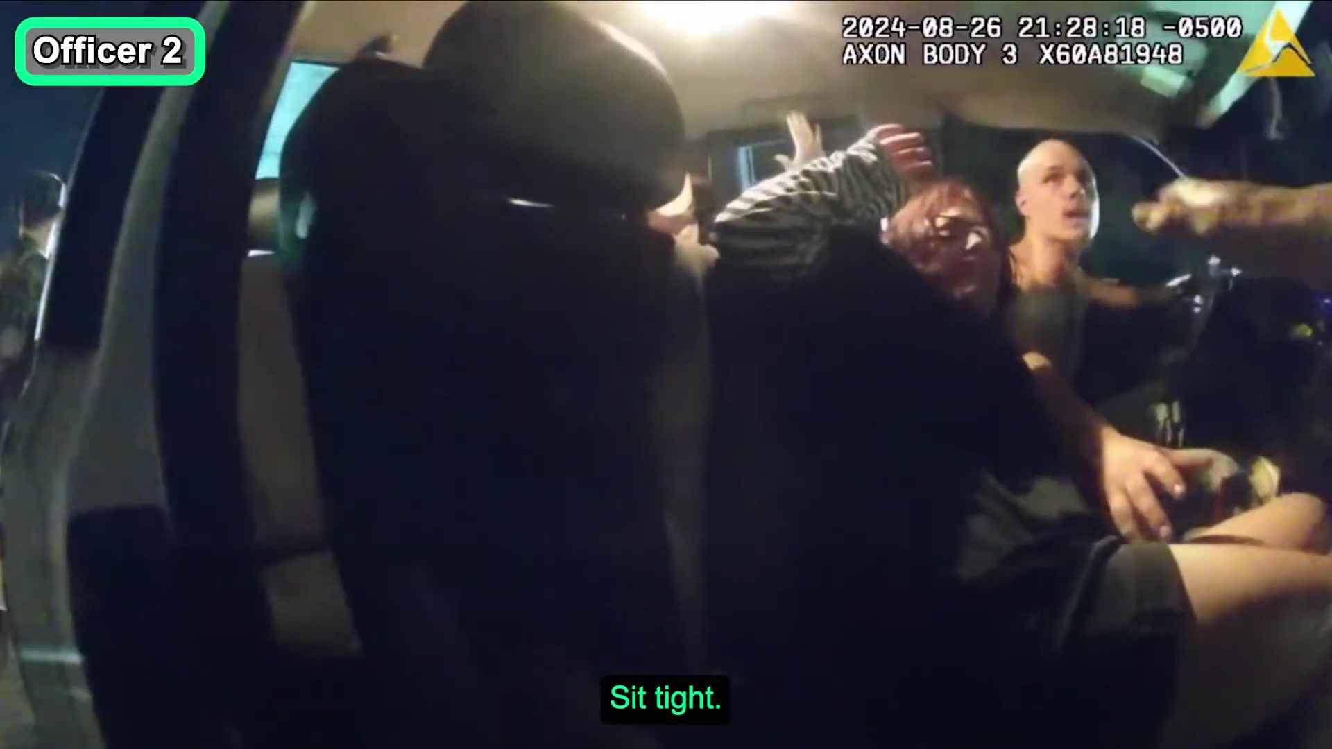 Real frame from the supplied Muskogee police footage