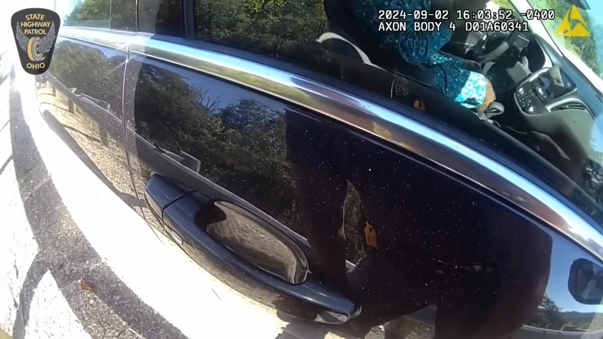 Real horizontal frame from the supplied Ohio State Highway Patrol footage