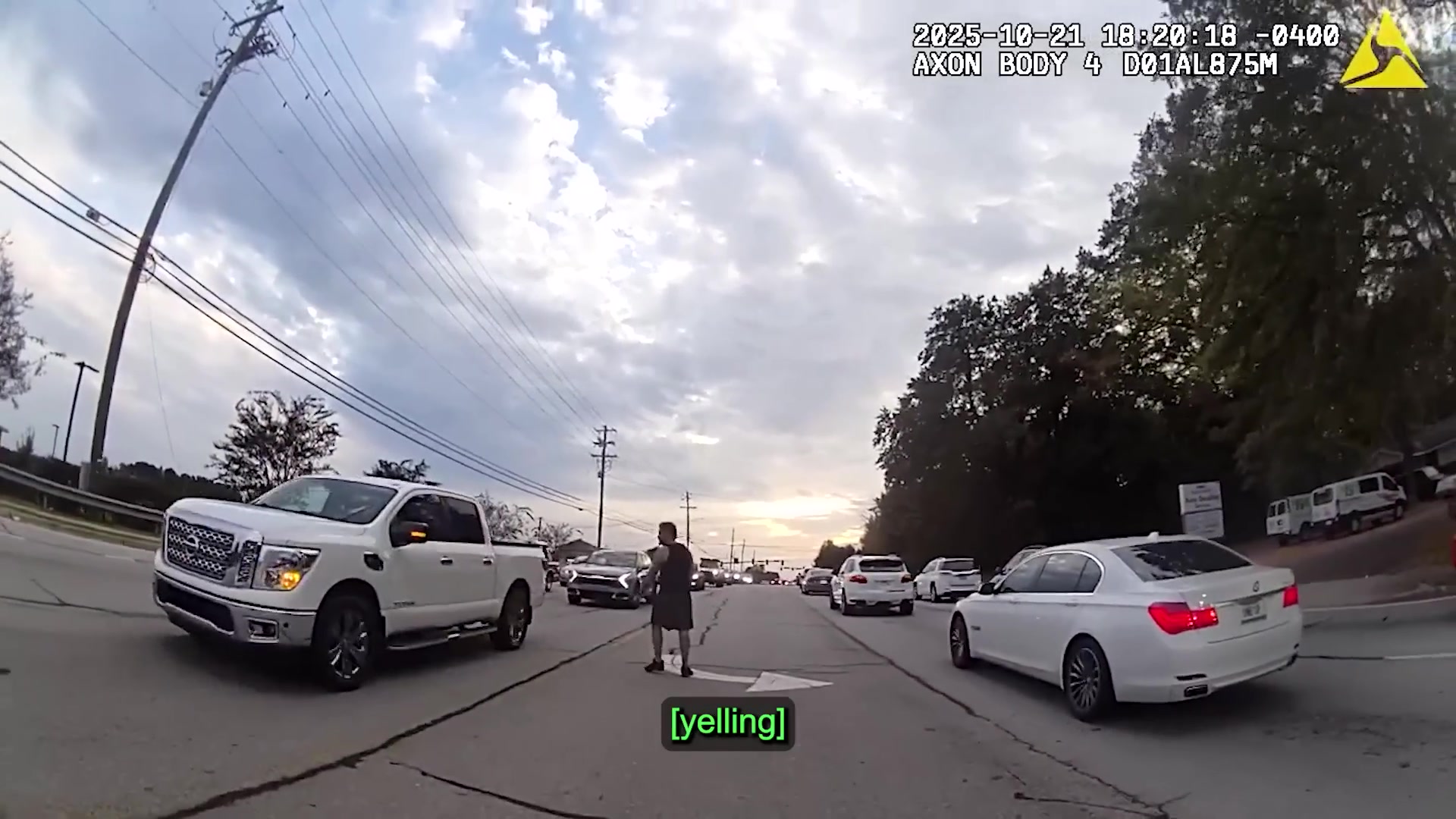 Frame from the supplied Cobb County police body-camera footage