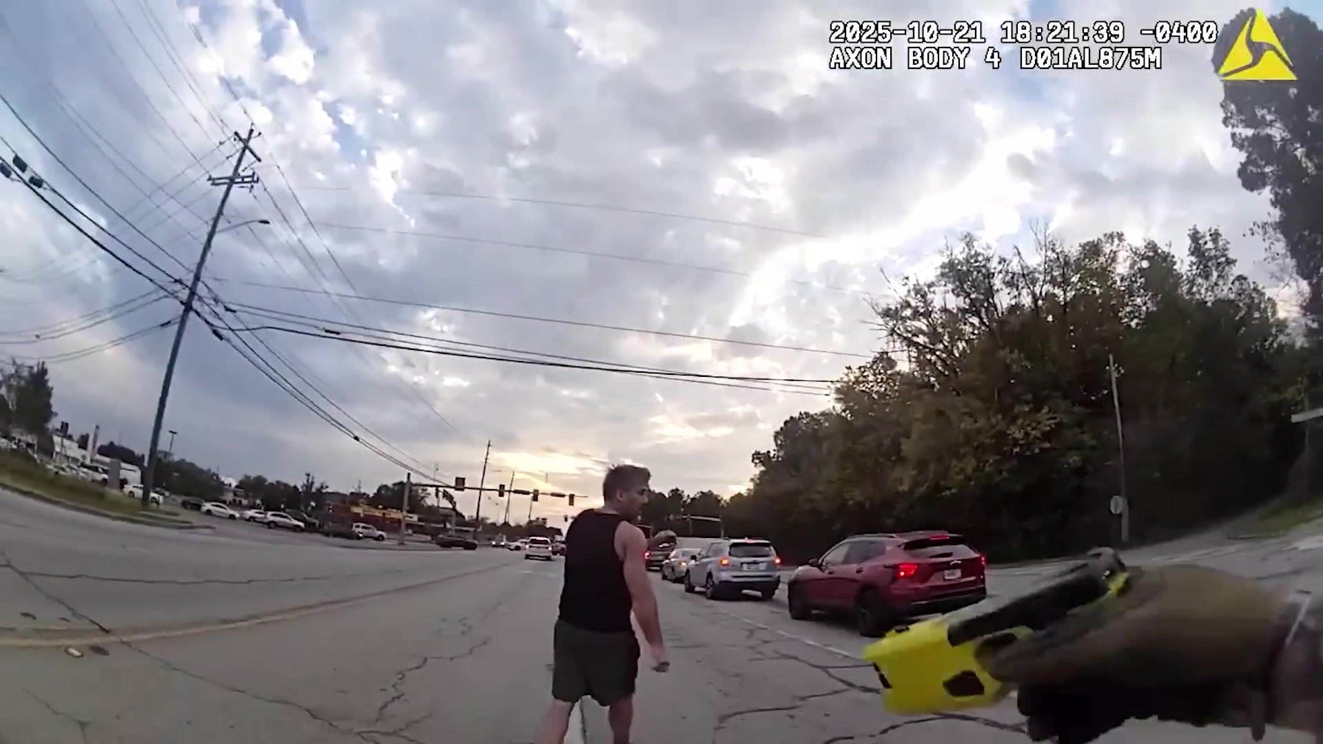 Frame from the supplied Cobb County police body-camera footage