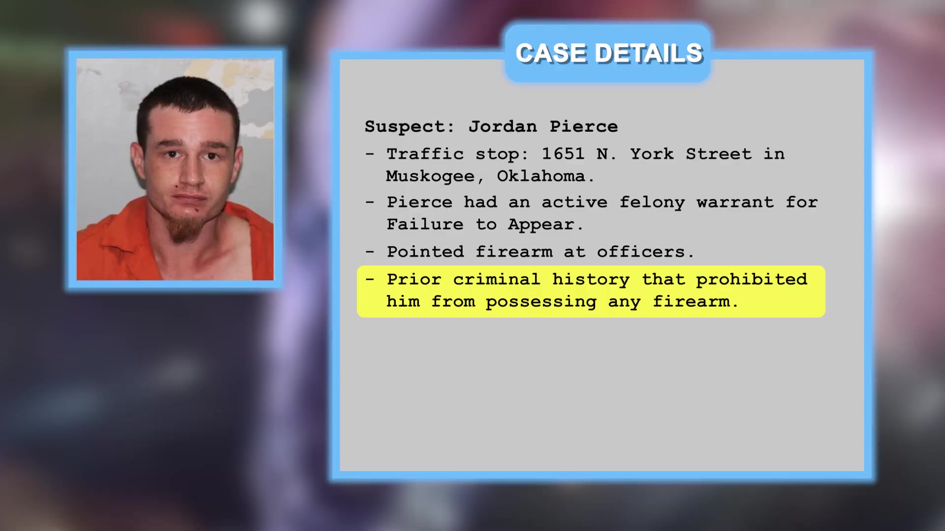 Real frame from the supplied Muskogee police footage