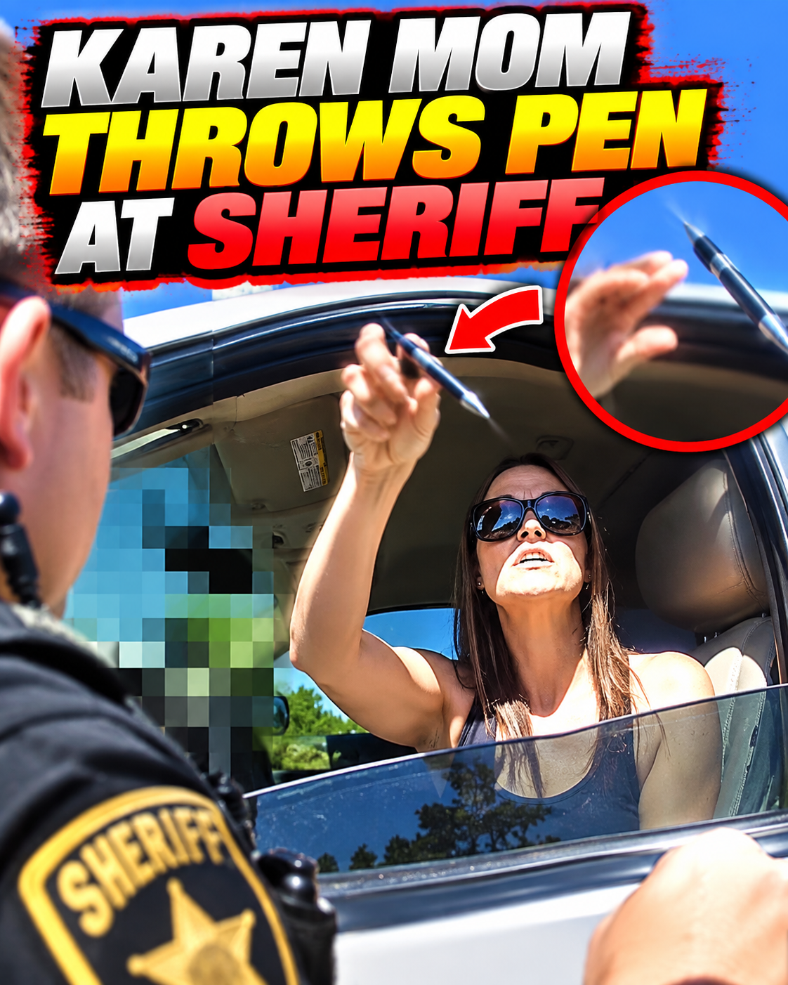 Karen Mom Throws Pen at Sheriff