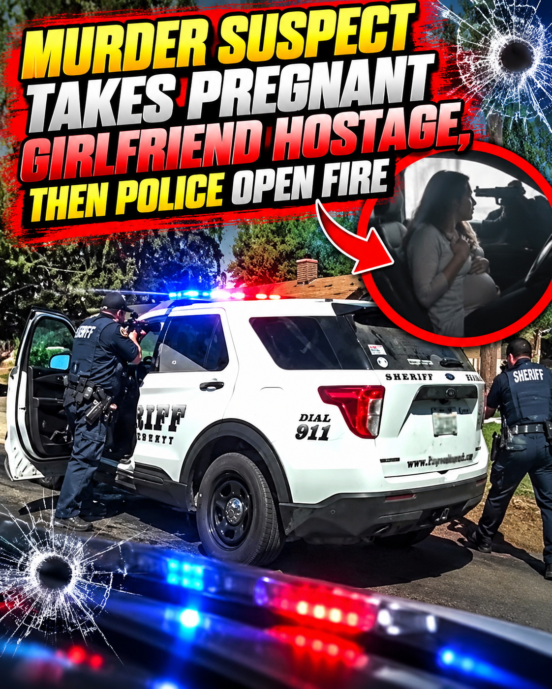 murder suspect takes pregnant girlfriend hostage, then police open fire  