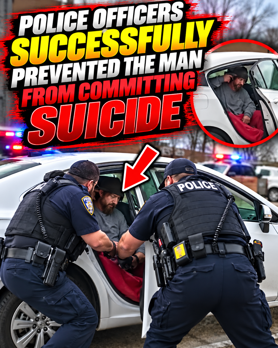 Police officers successfully prevented the man from committing suicide