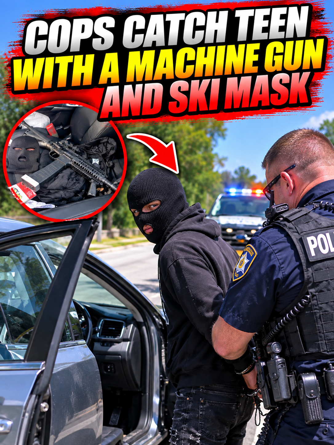 COPS CATCH TEEN WITH A MACHINE GUN AND SKI MASK