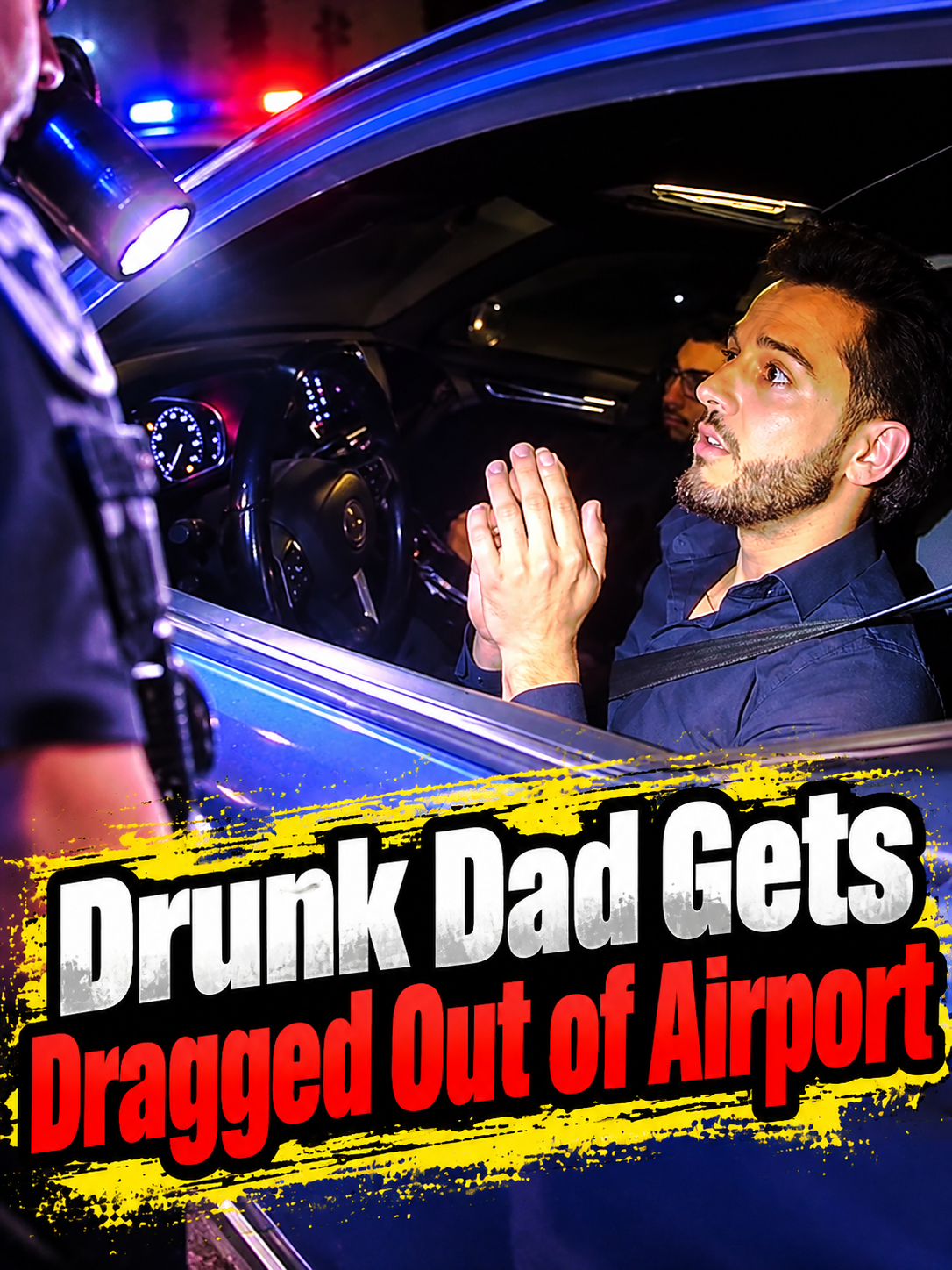 Drunk Dad Gets Dragged Out of Airport in Front of His Kids