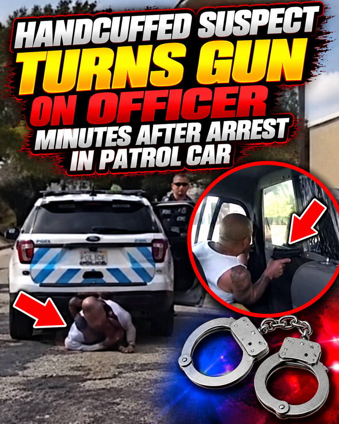 Handcuffed Suspect Turns Gun on Officer Minutes After Arrest in Patrol Car