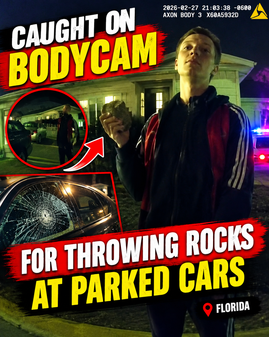 🚔 Police Confront 16-Year-Old After Rocks Are Thrown at Parked Cars | Bodycam