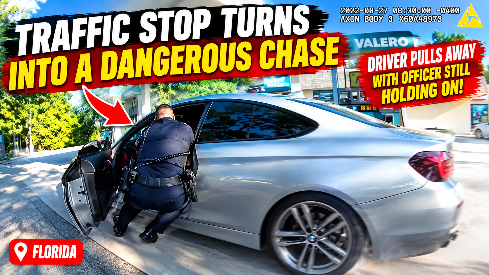 🚔 Traffic Stop Takes an Unexpected Turn — Driver Pulls Away With Officer Still Holding On | Florida Bodycam