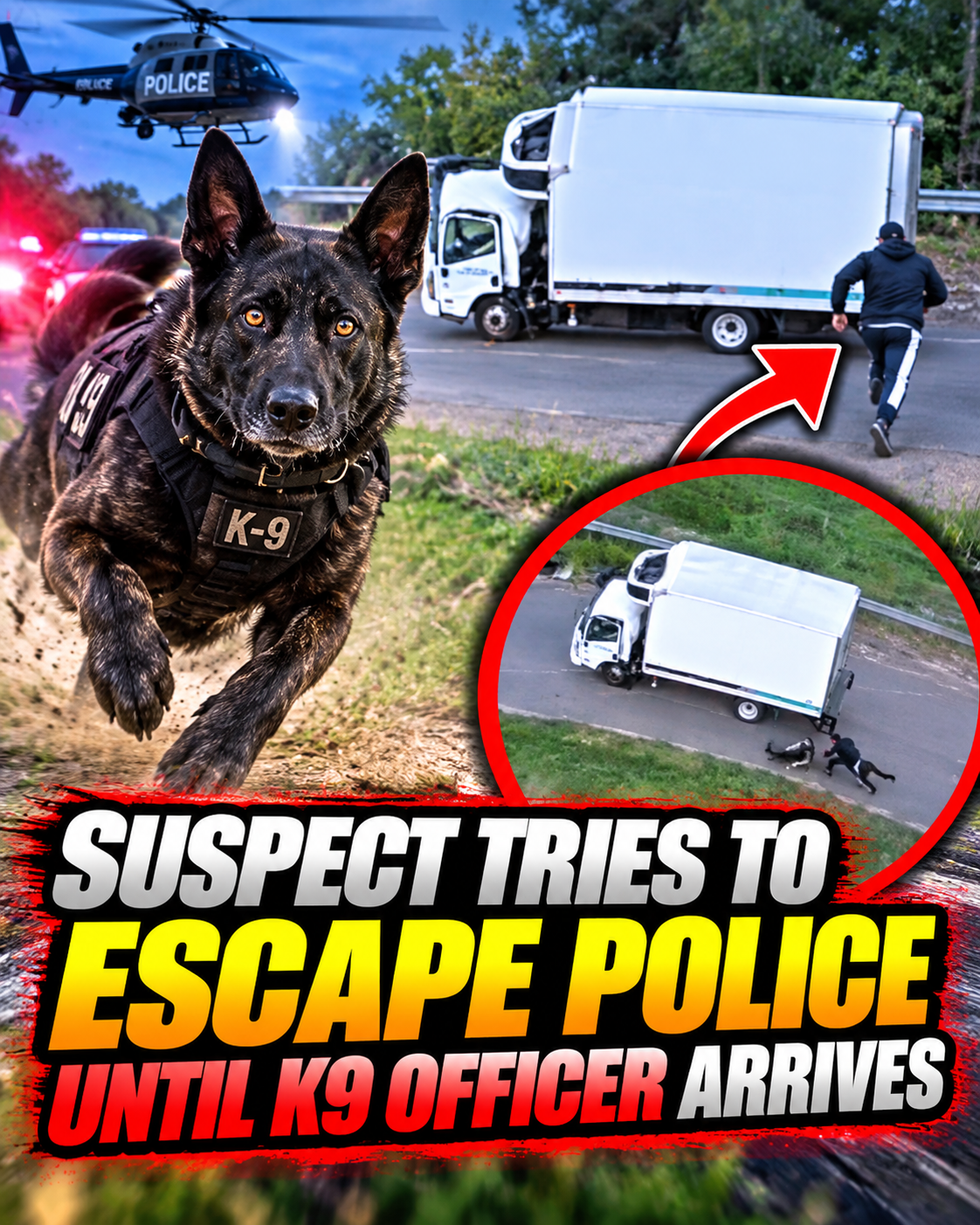 Suspect Tries to Escape Police Until K9 Officer Arrives