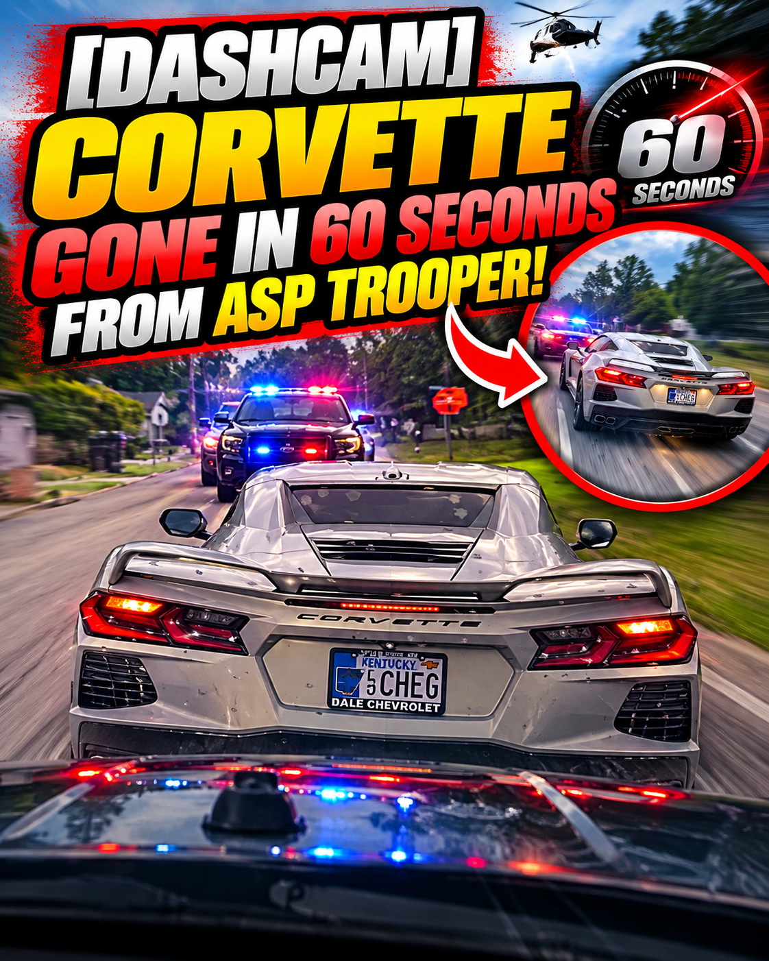 [DASHCAM] Corvette GONE In 60 Seconds From ASP Trooper! 🚔