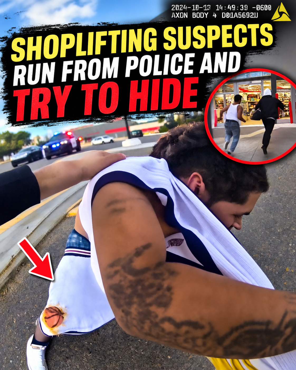 Shoplifting Suspects Run From Police and Try to Hide