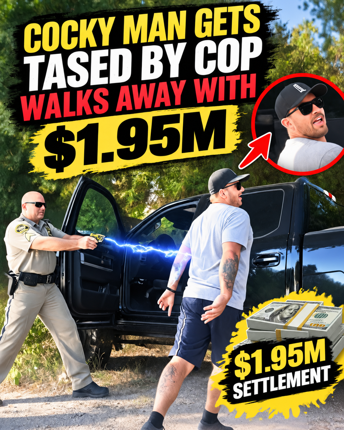 Cocky Man Gets Tased by Cop- Walks Away With $1.95M