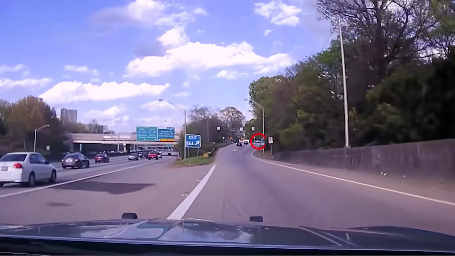 Real horizontal frame from the supplied Georgia State Patrol pursuit video