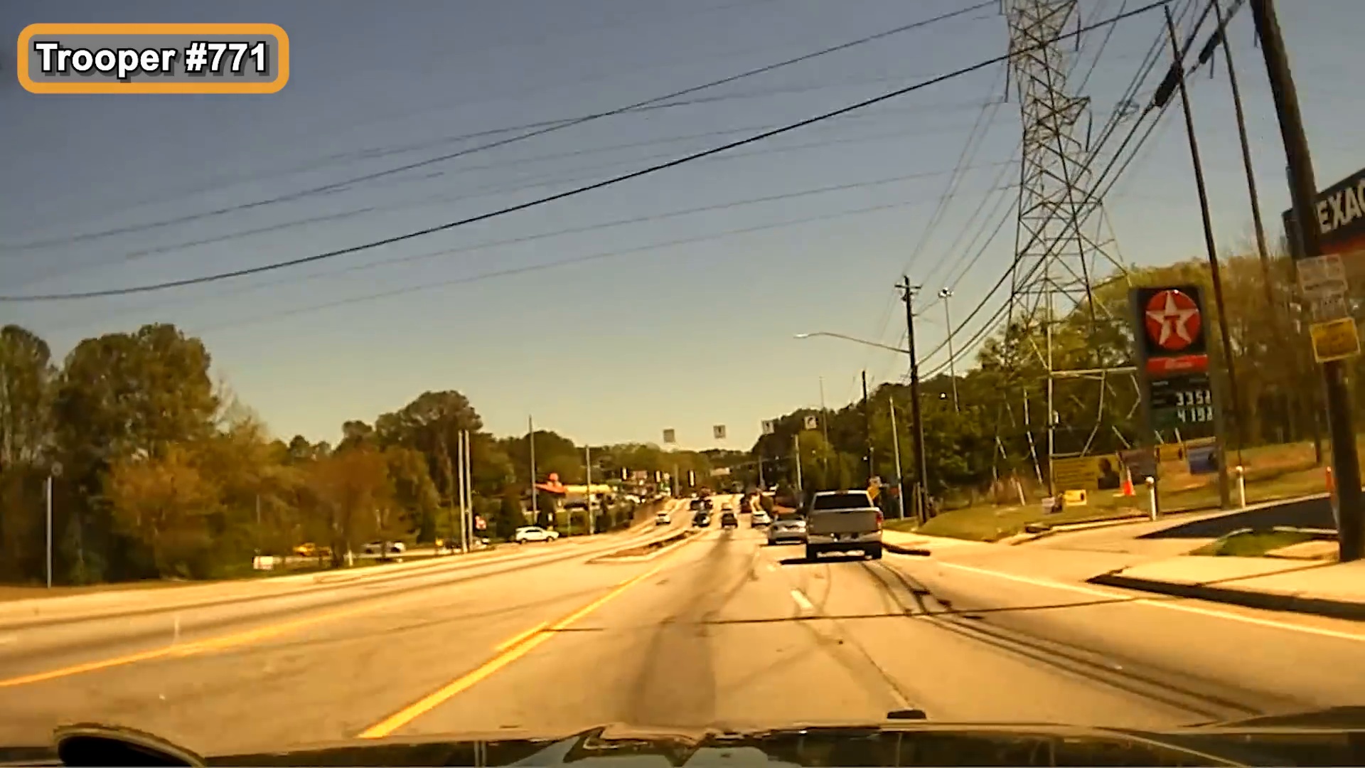 Horizontal frame from the supplied Georgia State Patrol pursuit footage