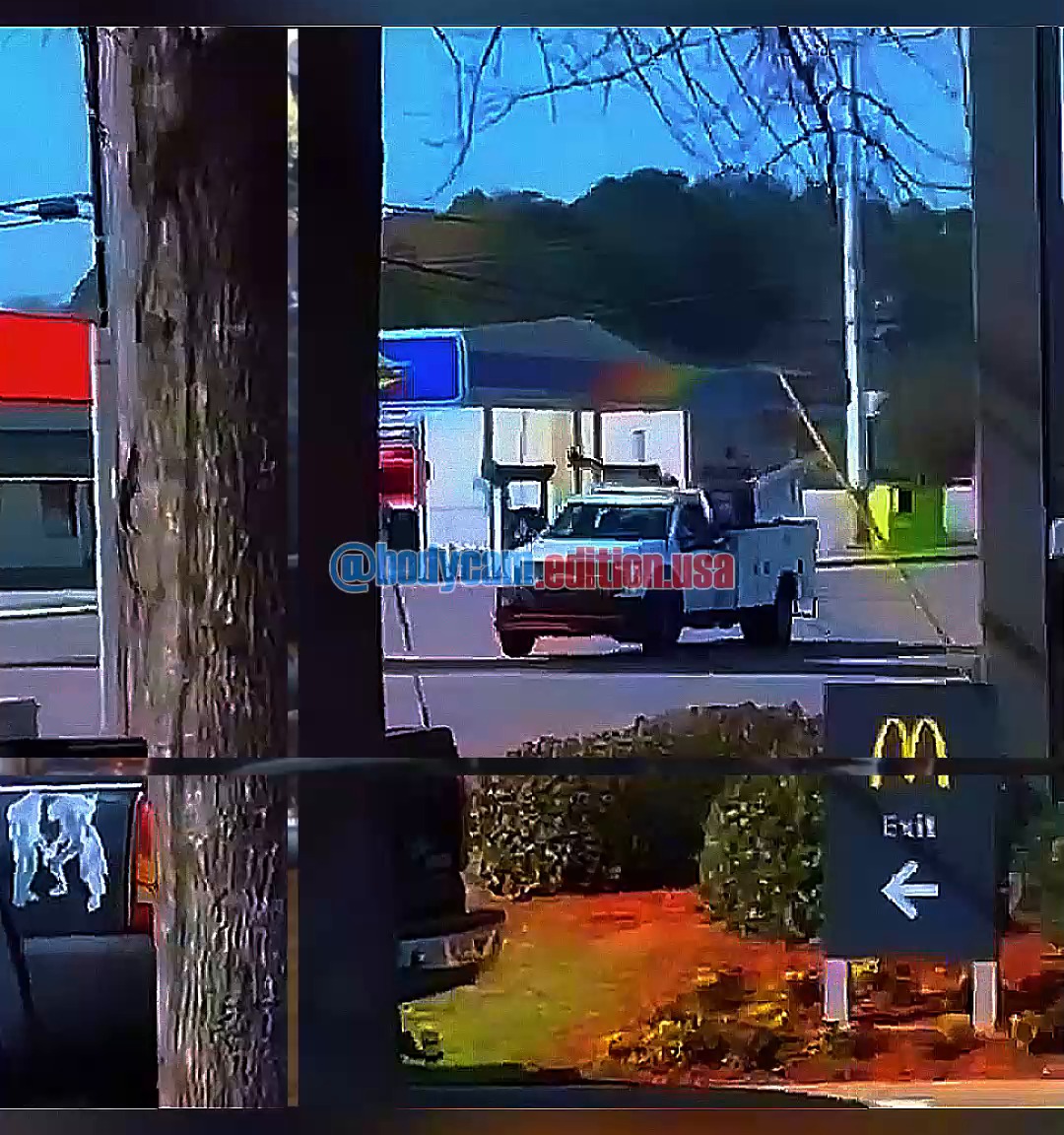 Horizontal frame from the supplied Lumberton incident video