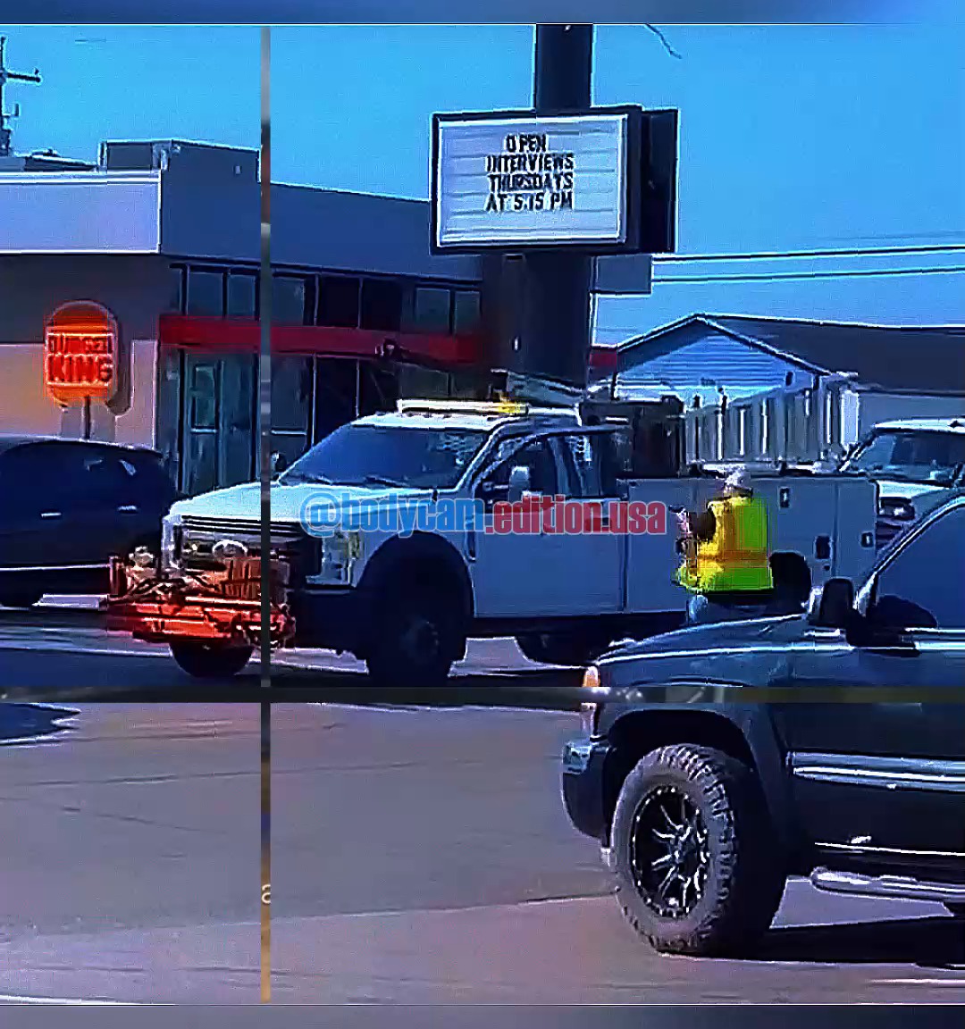 Horizontal frame from the supplied Lumberton incident video