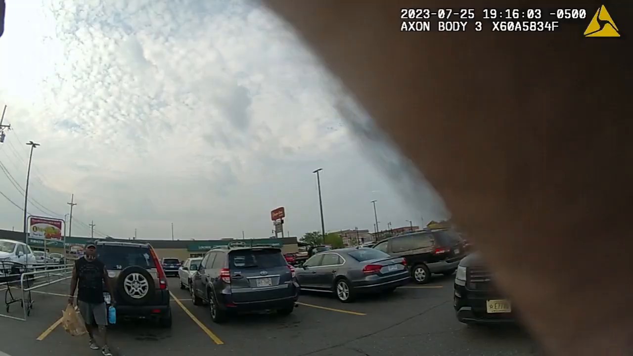 Real frame from the supplied police body-camera footage
